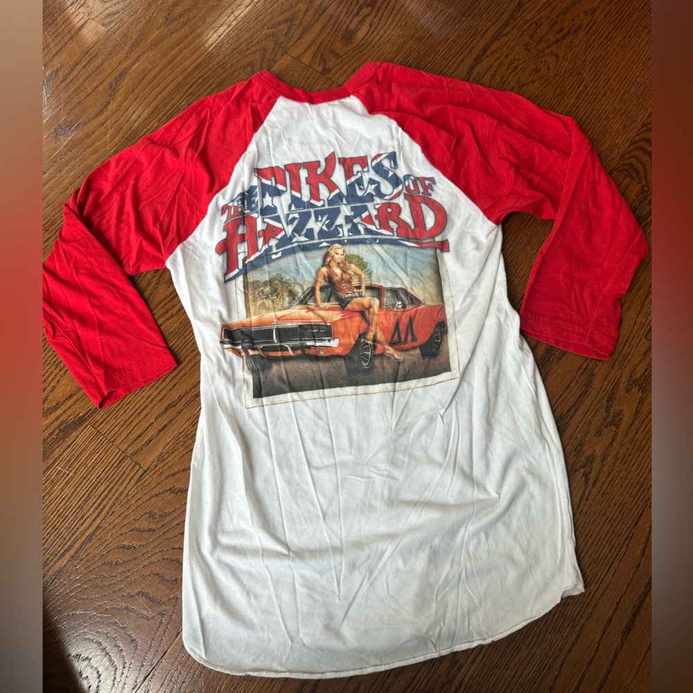 Vintage Pike of Hazzard Red & White Raglan Graphic Tee